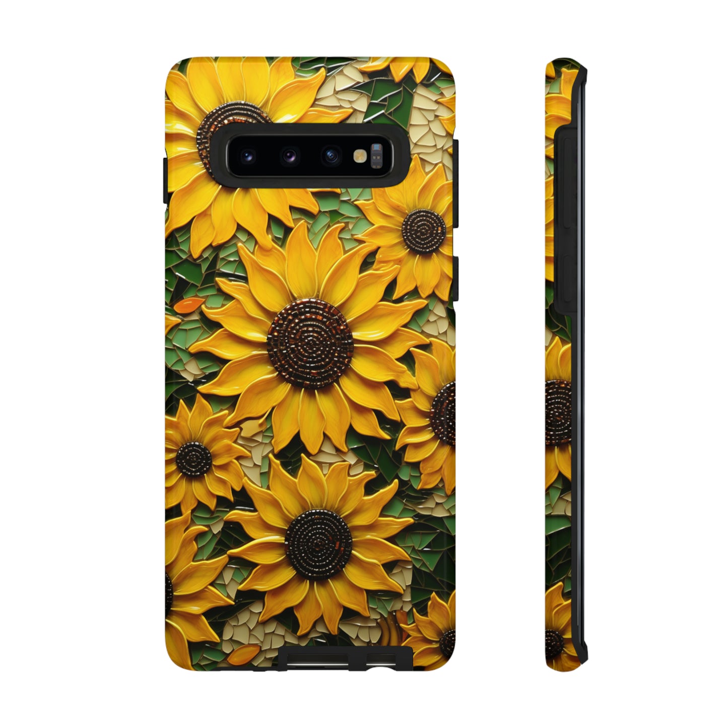 Sunflower Floral Color Explosion Mosaic Glass