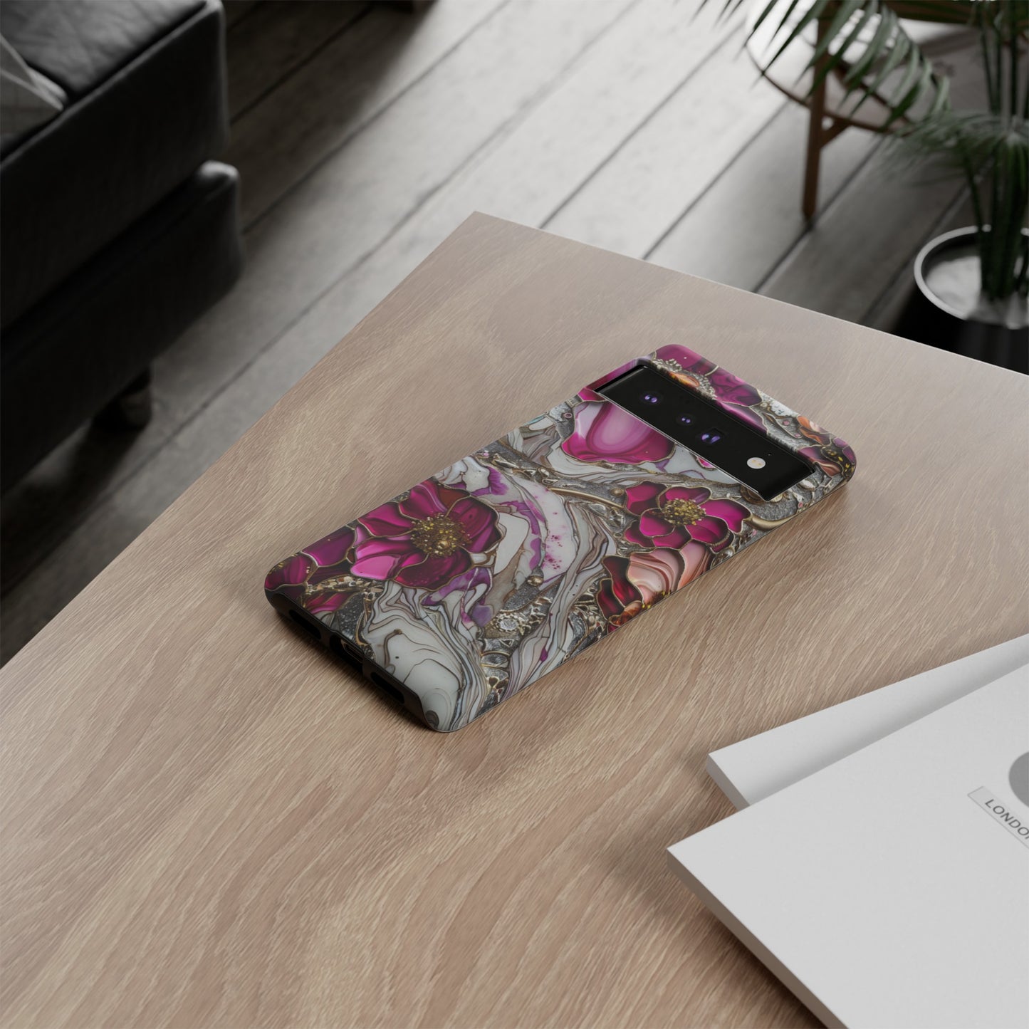 Stained Glass Magenta Floral Paisley Explosion Phone Case