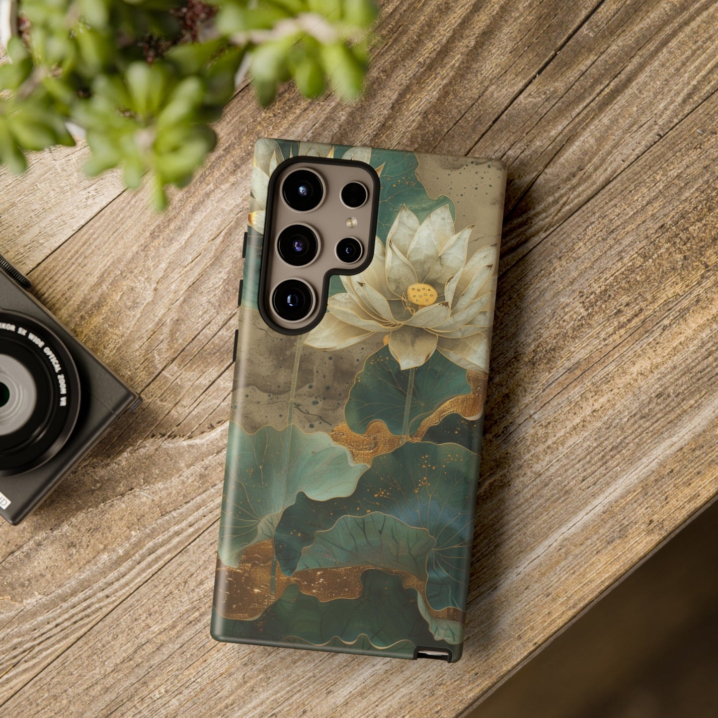 Zen Stained Glass Lotus Floral Design Phone Case