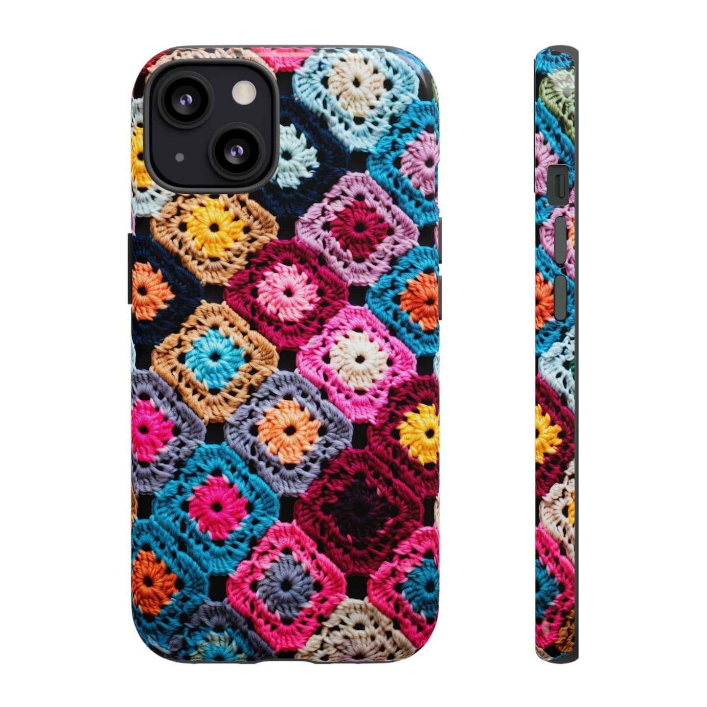 Vintage Floral Crochet Blanket Knit Look Phone Case