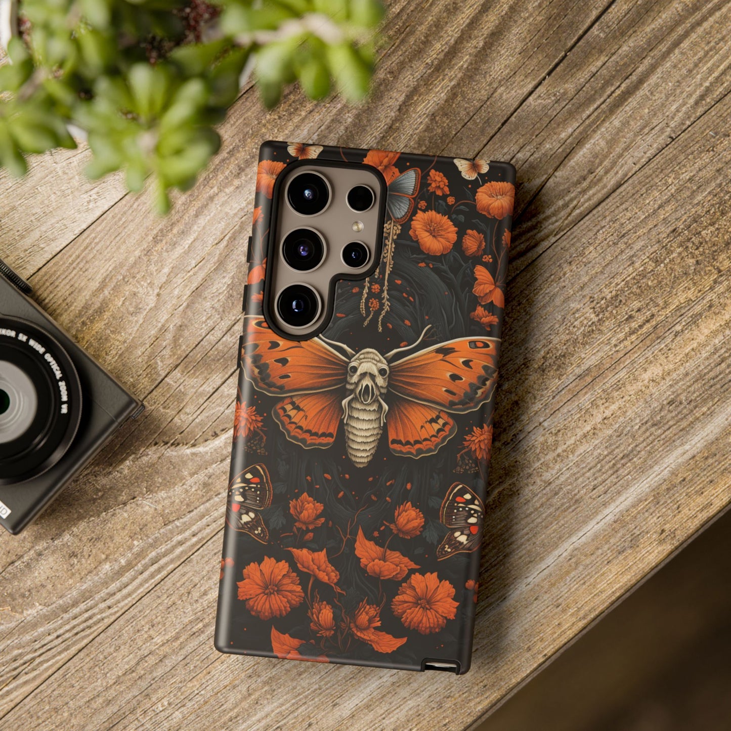 Eerie Elegance Halloween Goth Moth Phone Cover