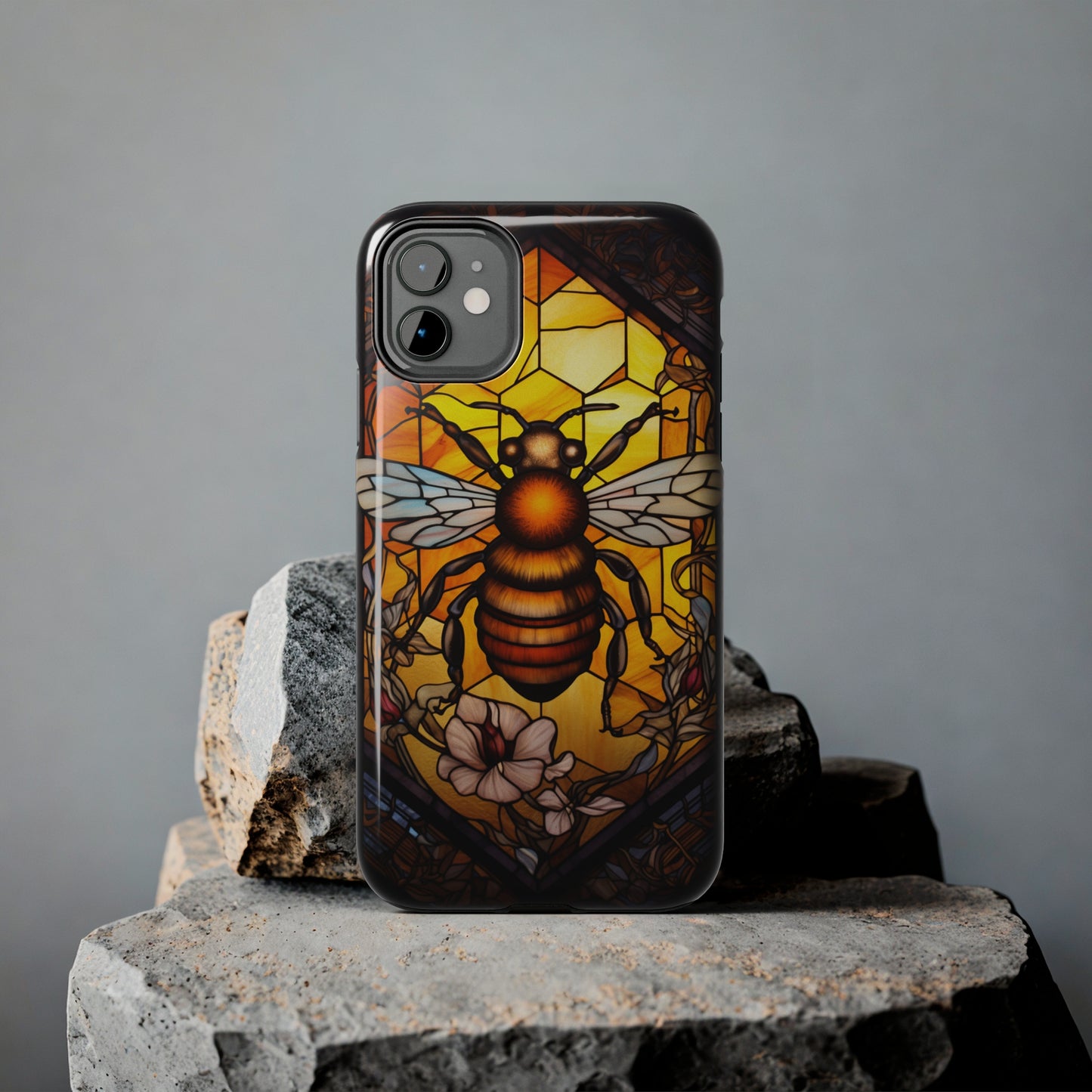 Stained glass Honey Bee iPhone Case | Embrace the Sweetness of Nature's Workers