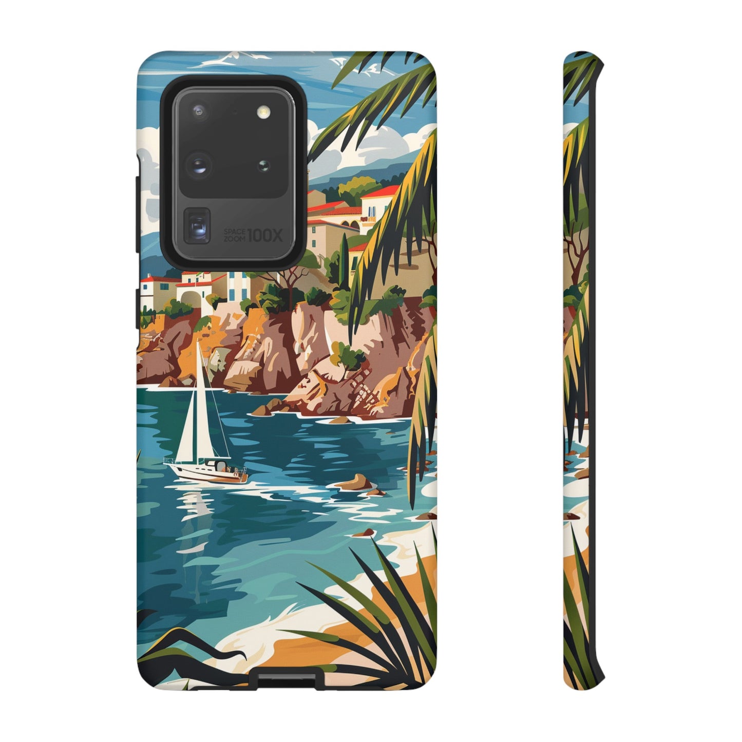 Midcentury French Riviera Sailboat Painting Phone Case