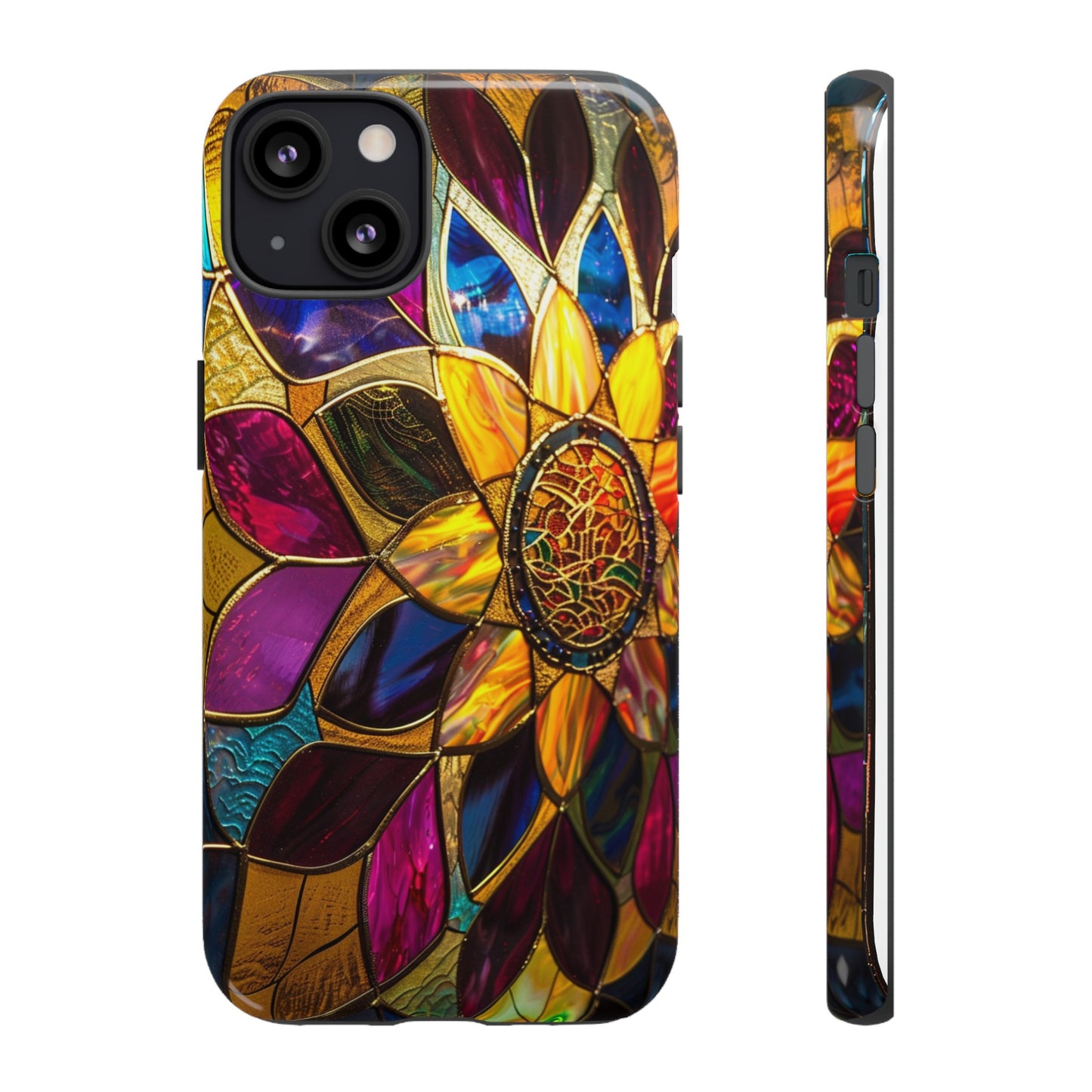 Cosmic Stained Glass Mandala Phone Case