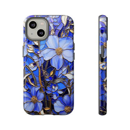 Periwinkle Stained Glass with Gold Inlay Phone Case for iPhone 15, 14, Pro Max, 13, 12 & Samsung Galaxy S23, S22, S21, Google Pixel