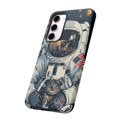 The Astronaut and the Cosmic Cat Phone Case