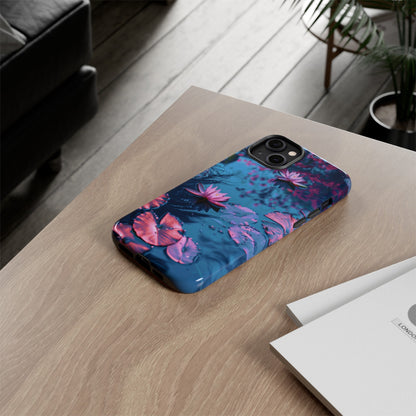 Magenta and Blue Color Zen Lily Pad Phone Case