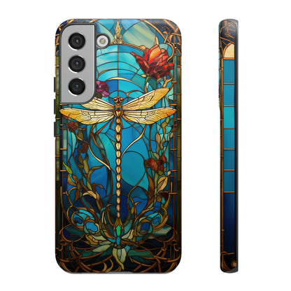 Vintage Art Nouveau Stained Glass Dragonfly Phone Case