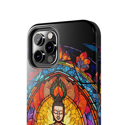 Stained Glass Magic iPhone Case: Psychedelic Tibet Buddha Mandala | iPhone 13 Case Mystical Tibetan Artistry