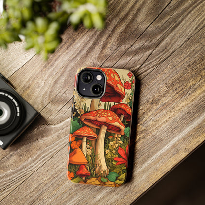 Psychedelic Retro Mushrooms: Dive Deep into Nostalgic Vibes | iPhone Case