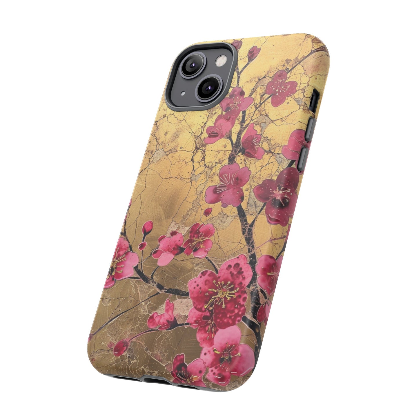 Pink Forget Me Nots Gold Floral Phone Case