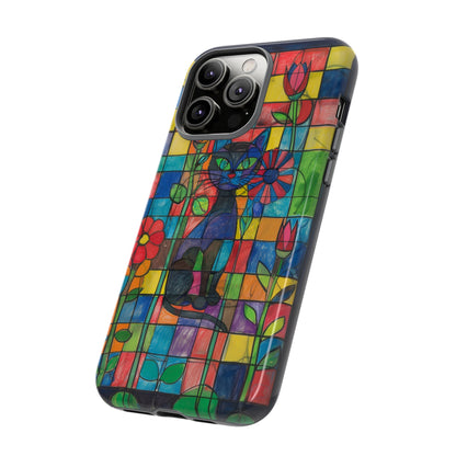 Cat in the Stained Glass Garden Phone Case