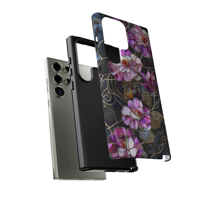 Magenta Color Floral Stained Glass Phone Case