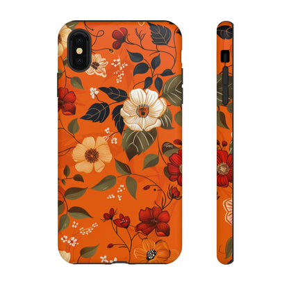 Orange Floral Phone Tough Case