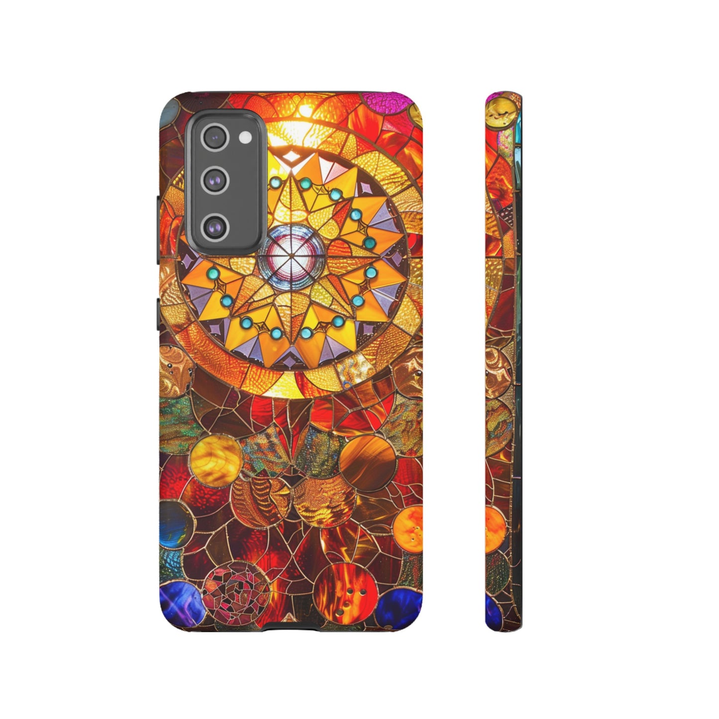 Cosmic Stained Glass Mandala Phone Case