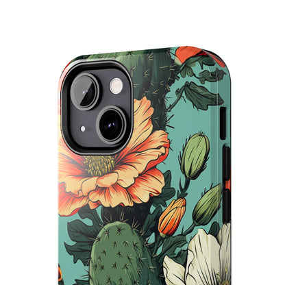 Desert Dream: Retro Vibe Cactus Tough iPhone Case