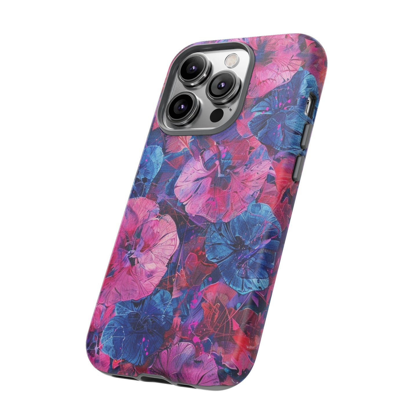 Magenta and Blue Color Floral Explosion Phone Case