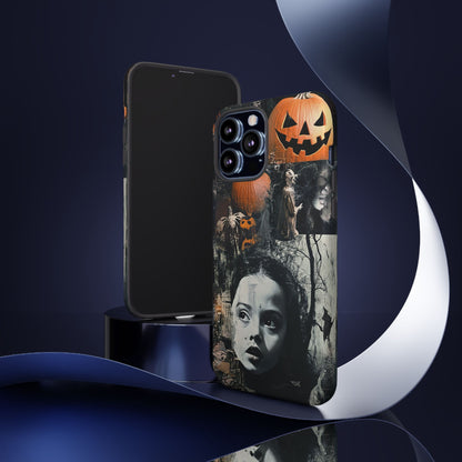 Vintage Halloween Collage Wednesday Goth Style Jackolantern Spooky Phone Cover