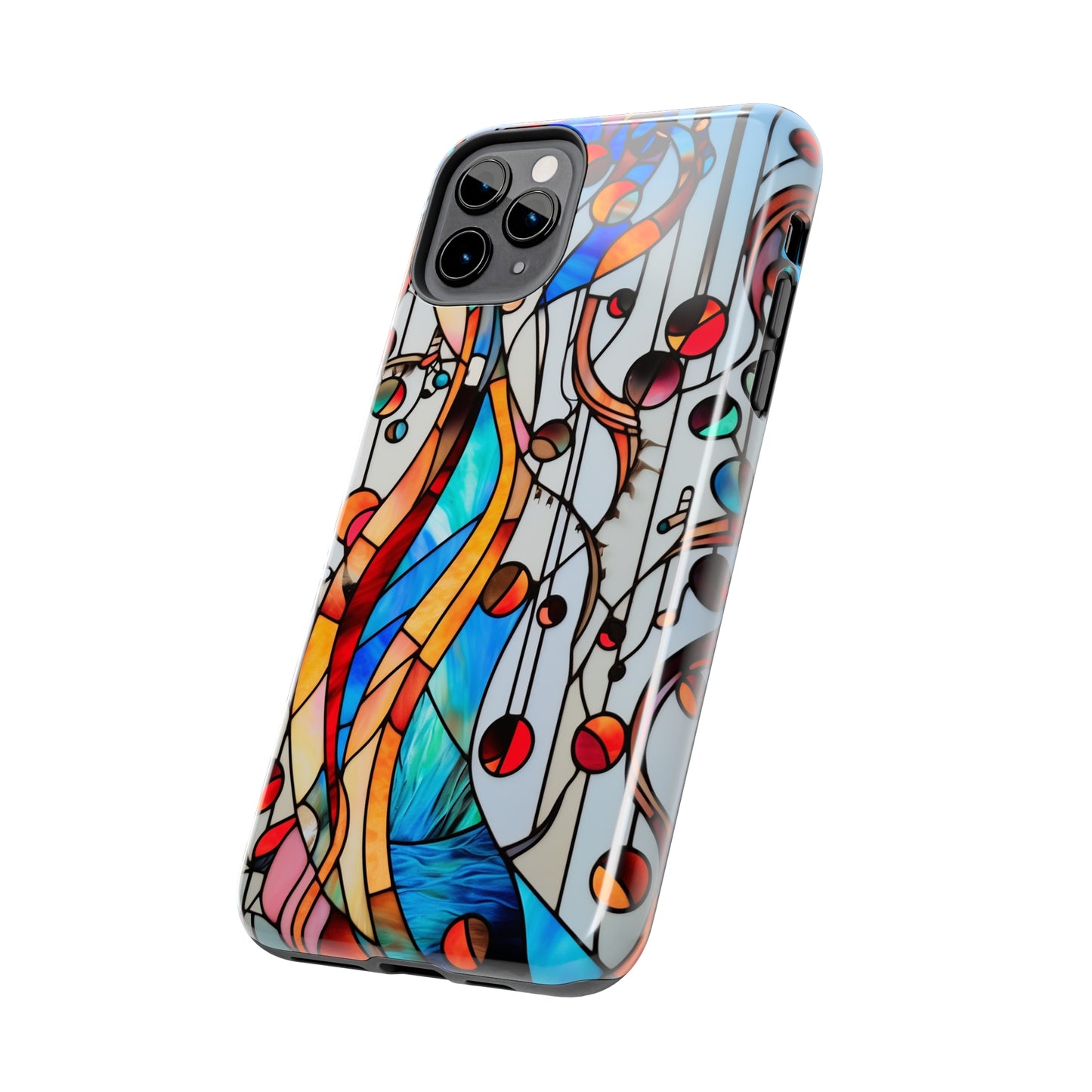 Golden Era Elegance: Art Deco Stained Glass iPhone Case | Vintage Glamour in Modern Protection