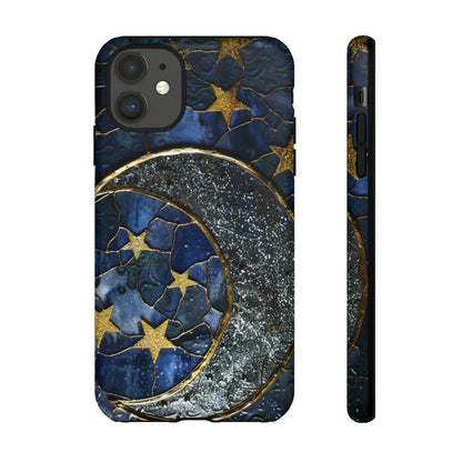 Moon Stars Stained Glass Starry Night Phone Case