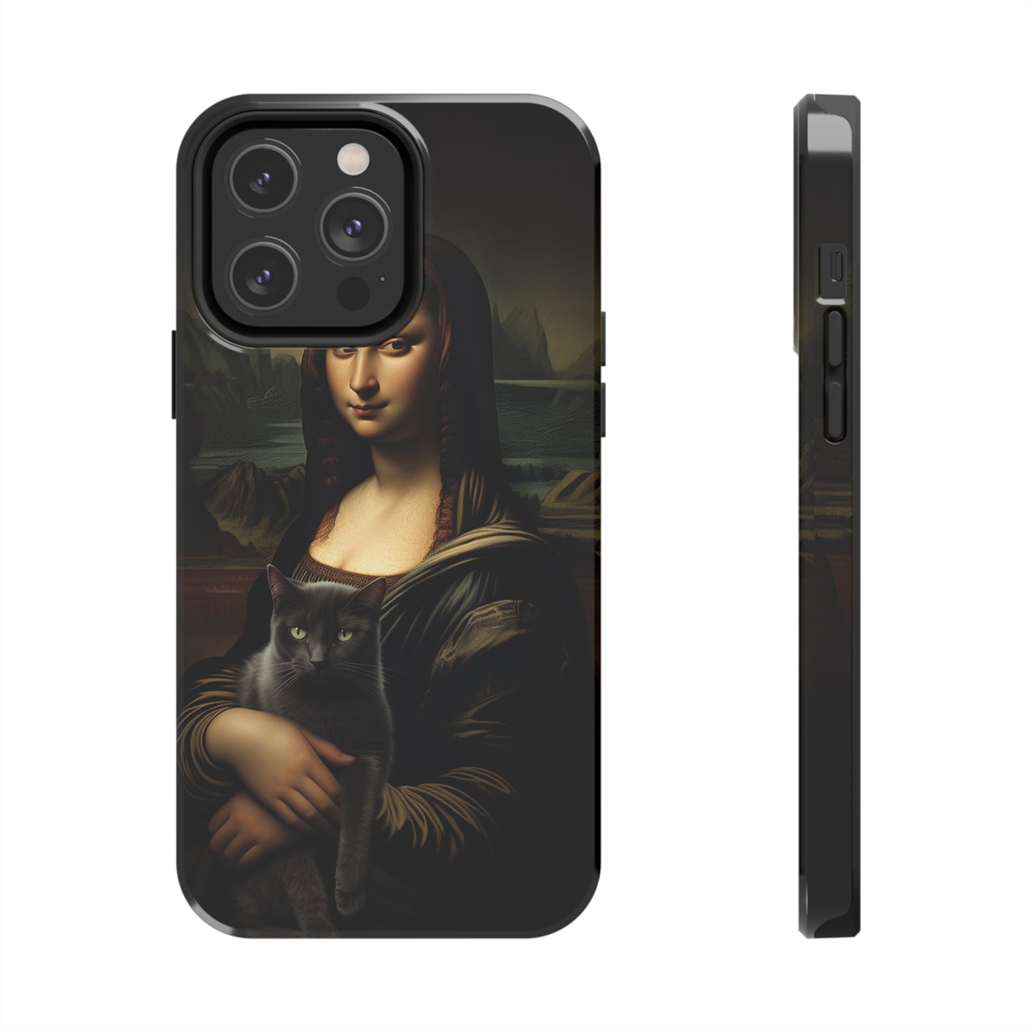 Mona Lisa with Cat iPhone Case | Art Phone Cases