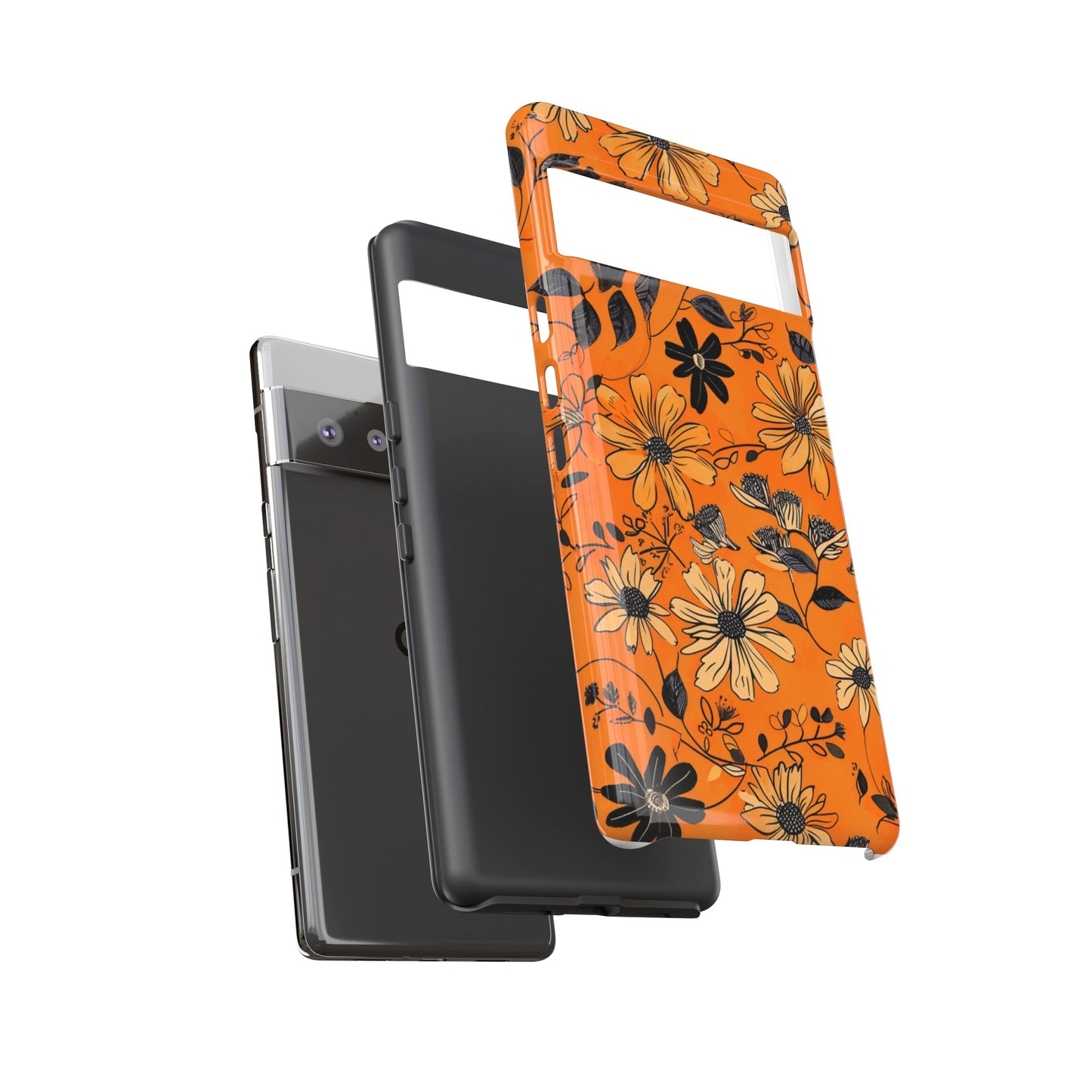 Orange Floral Phone Case Cute Summer Flower Aesthetic