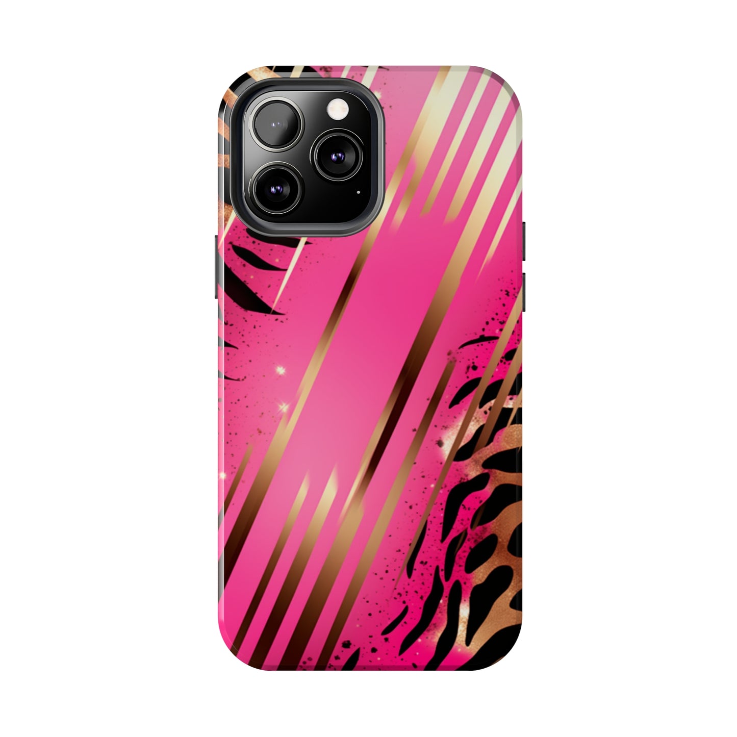 Elegant Wilderness: Pink & Gold Tiger Stripes | Mesmerizing Lush iPhone Case