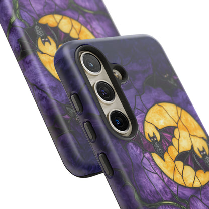 Full Moon Stained Glass Style Halloween Bats Phone Case