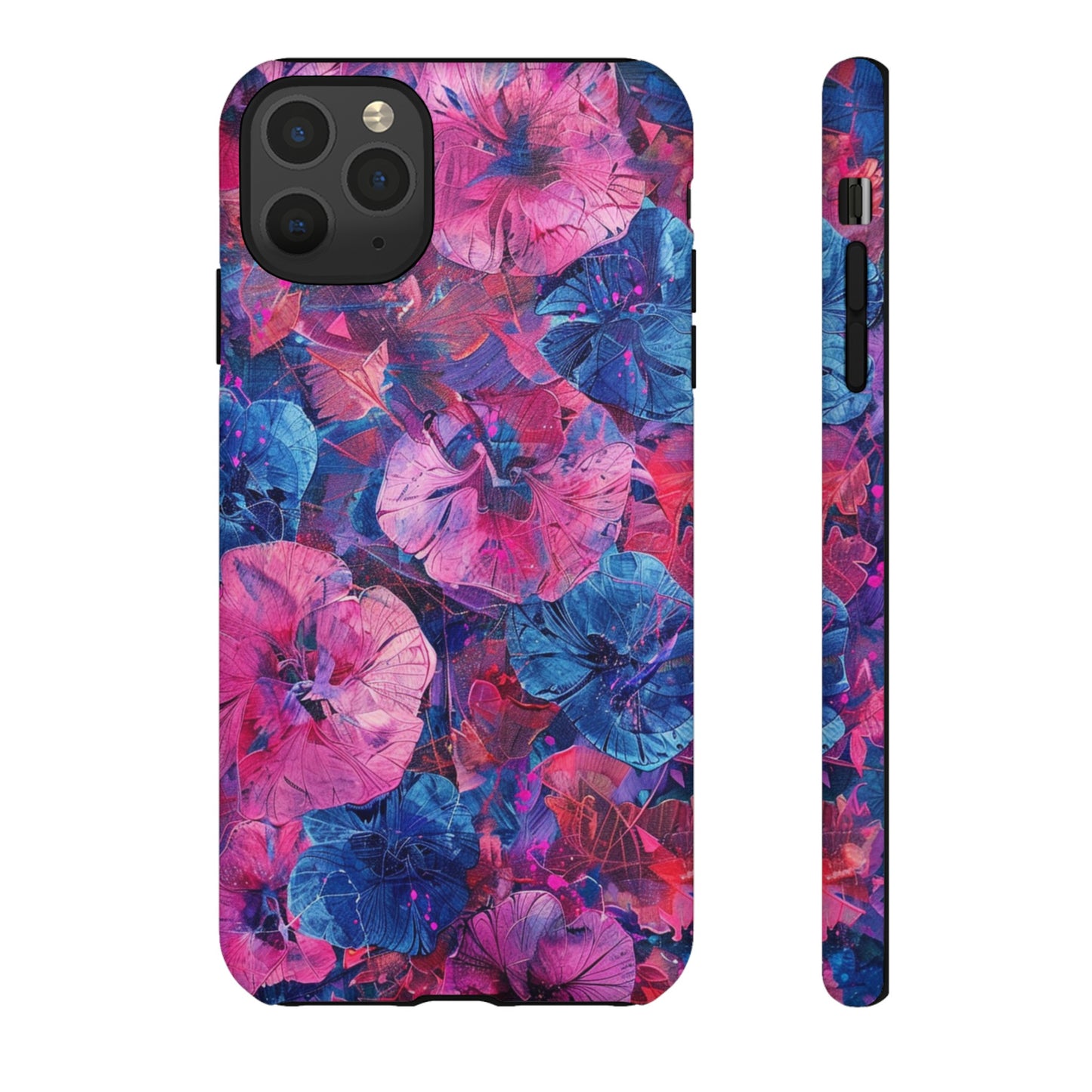 Magenta and Blue Color Floral Explosion Phone Case