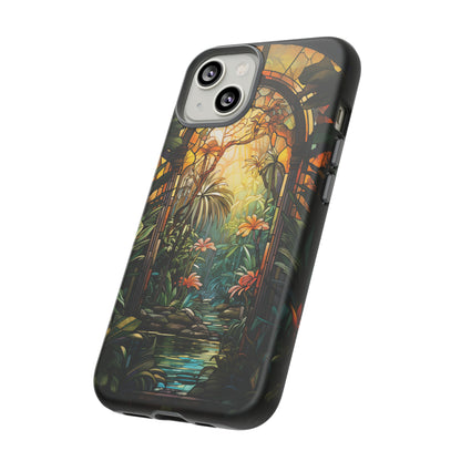 Stained Glass Phone Case Floral Aesthetic Art Nouveau Style