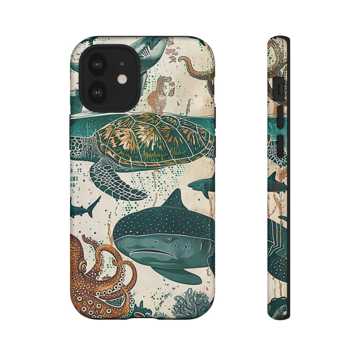 Undersea World Shark, Turtle, Manta Ray Phone Case