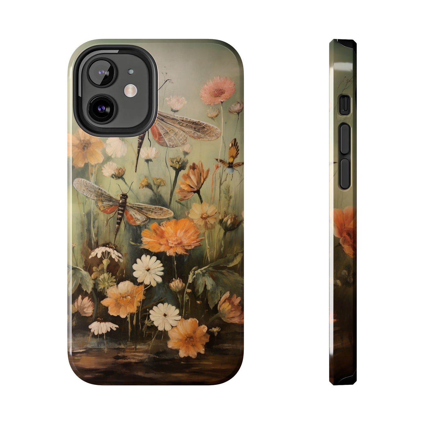 Dragonfly Floral Print iPhone Case | Nature-Inspired Elegance and Device Protection