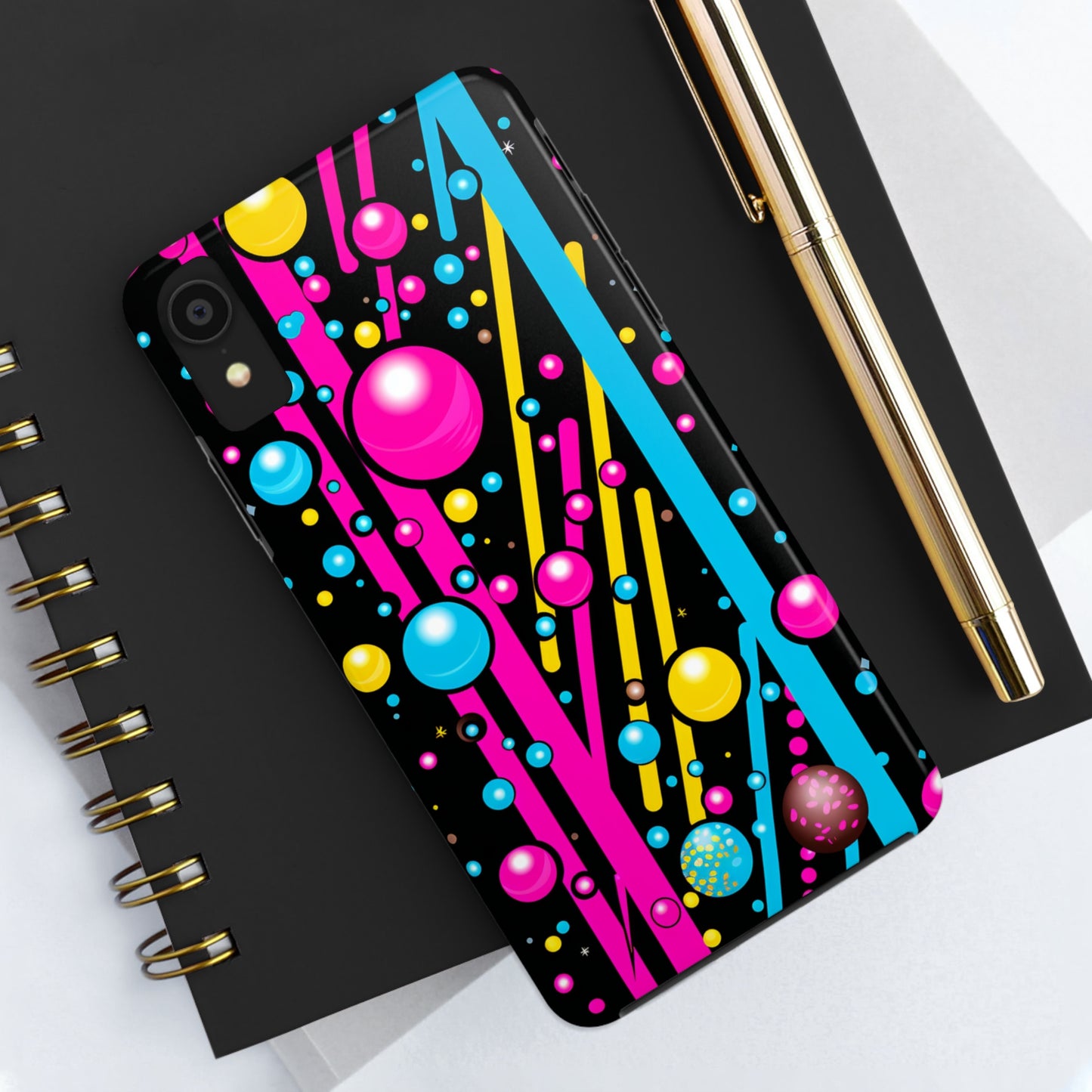 Retro Geometric Psychedelic iPhone Case | A Nostalgic Trip to Colorful Dimensions