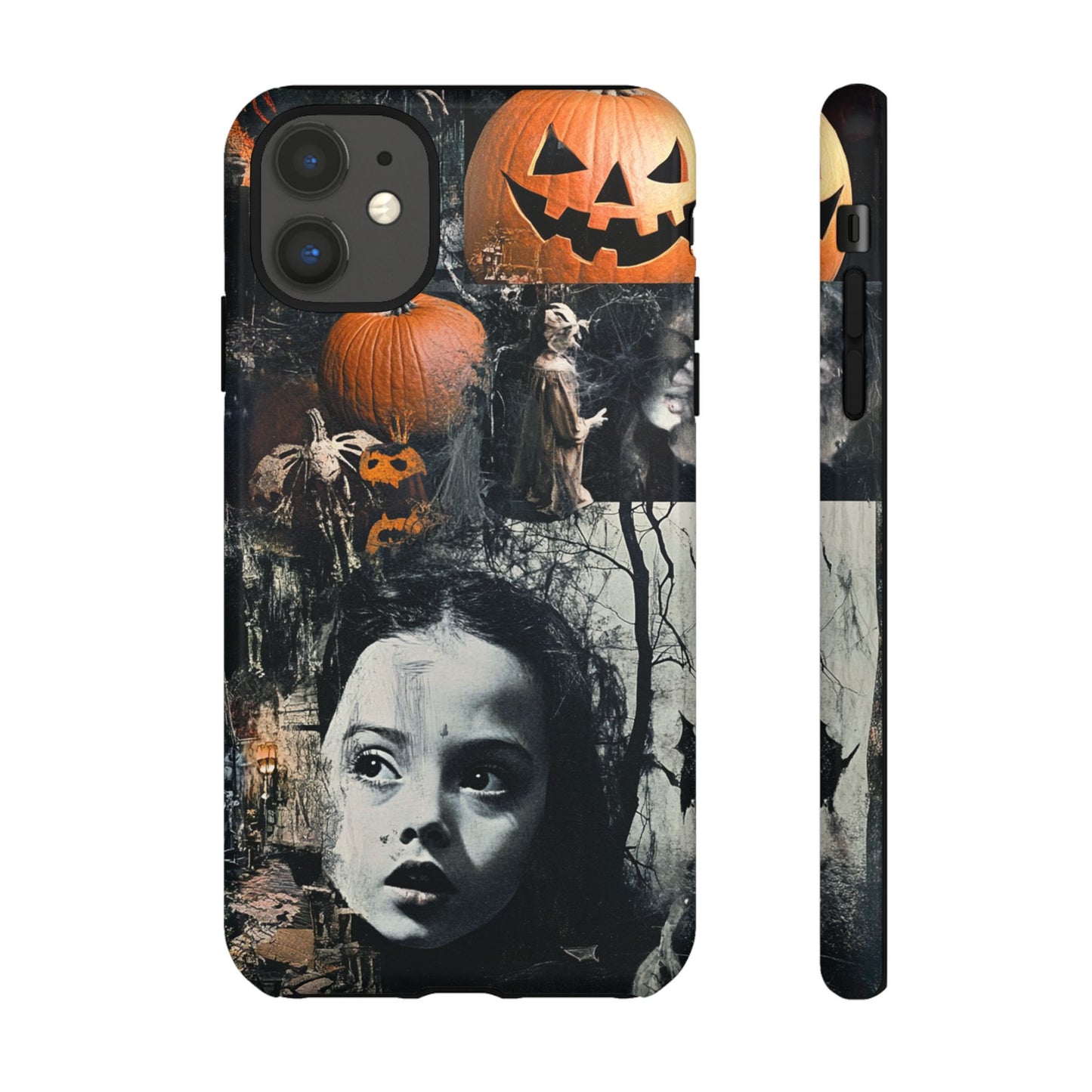 Vintage Halloween Collage Wednesday Goth Style Jackolantern Spooky Phone Cover