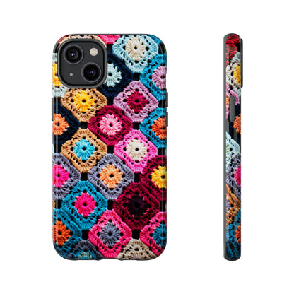 Vintage Floral Crochet Blanket Knit Look Phone Case