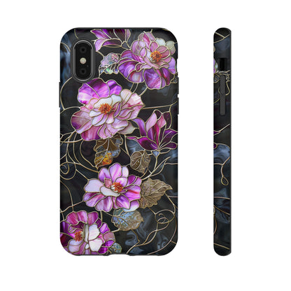 Magenta Color Floral Stained Glass Phone Case