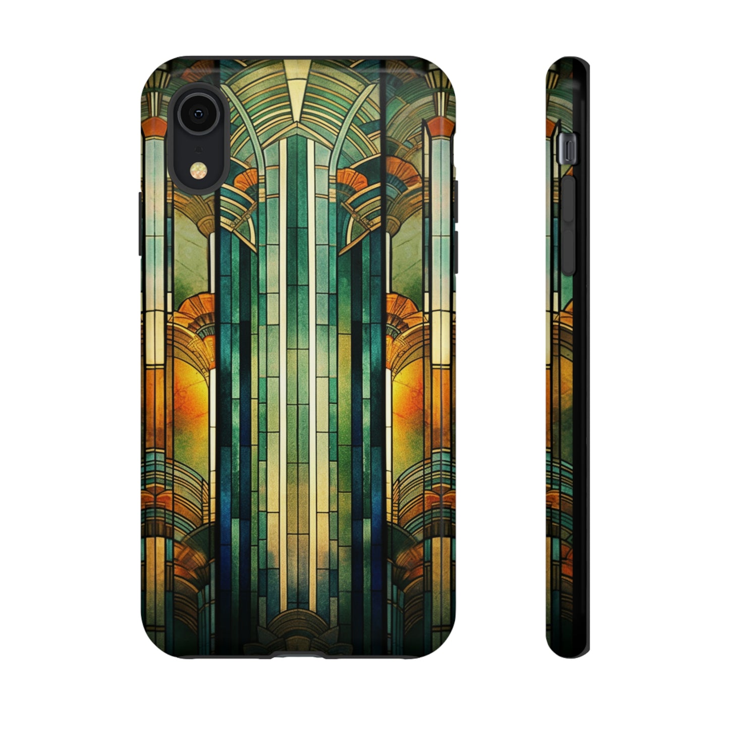 Art Deco Stained Glass floral Phone Case for iPhone 15, 14, Pro Max, 13, 12 & Samsung Galaxy S23, S22, S21, Google Pixel