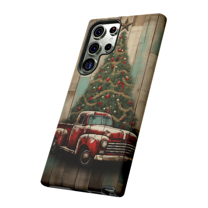 Classic Red Pickup Truck Christmas Phone Case