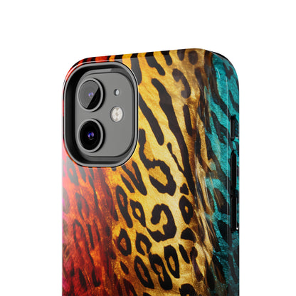 Kaleidoscopic Wild: Psychedelic Rainbow Leopard Print | Dazzling iPhone Case