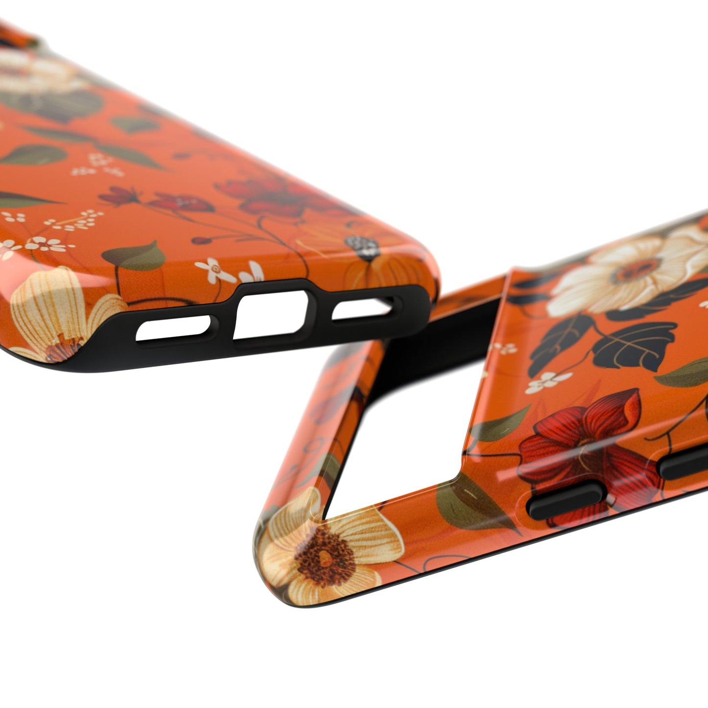 Orange Floral Phone Tough Case