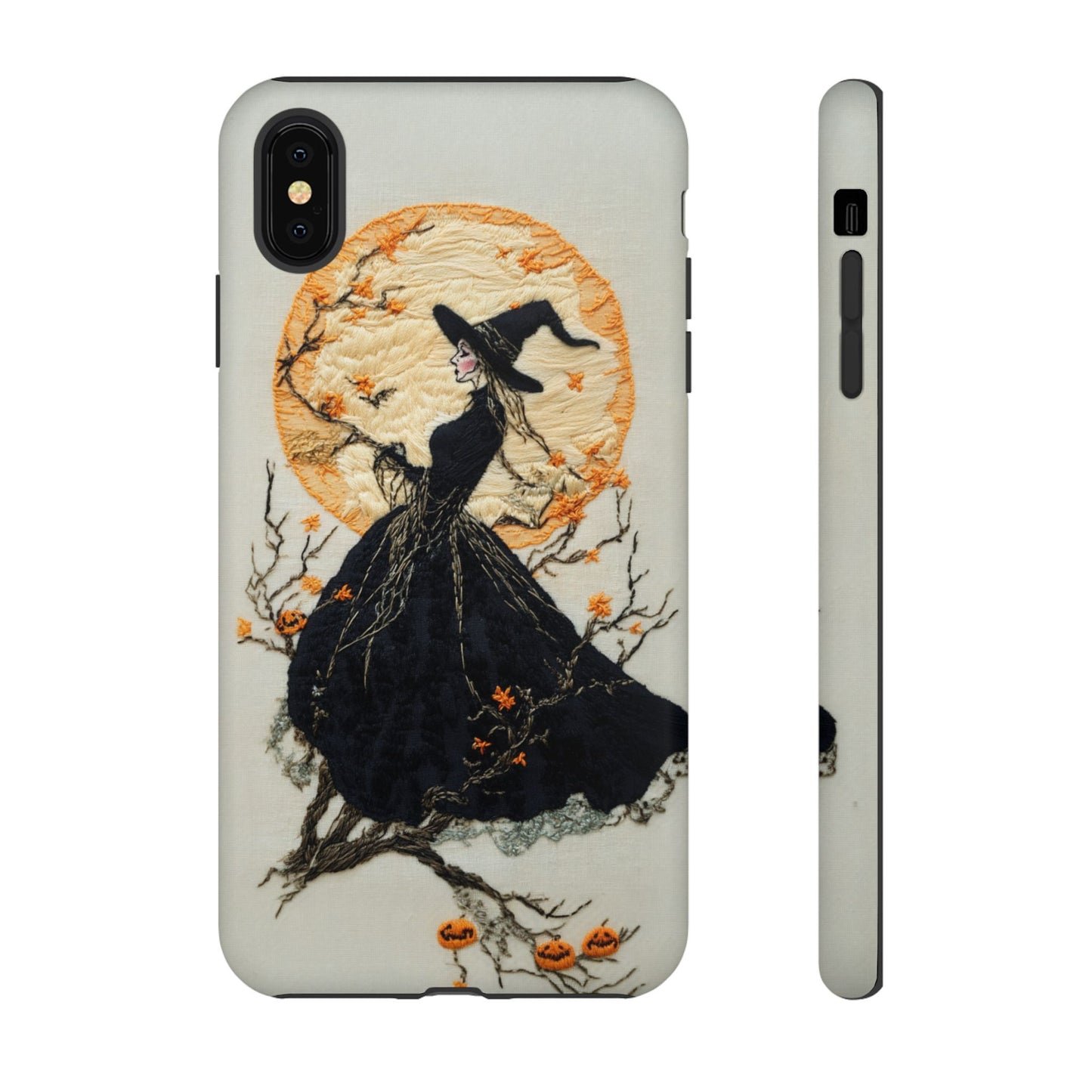 Halloween Witch Autumn iPhone Case, Embroidered Style