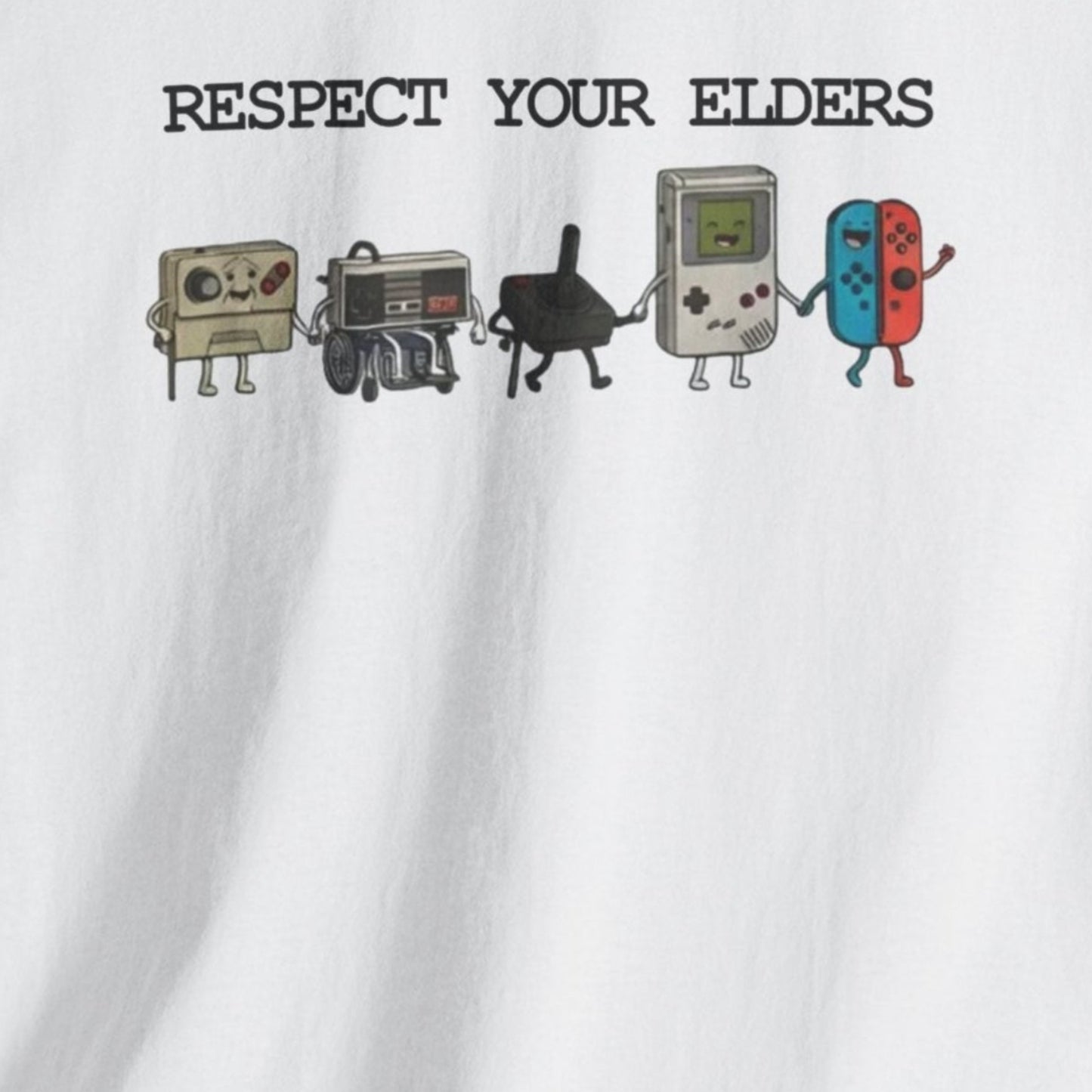 respect your elders retro gaming t shirt
