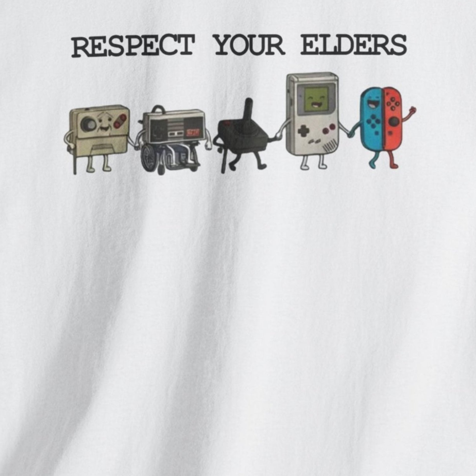 respect your elders retro gaming t shirt
