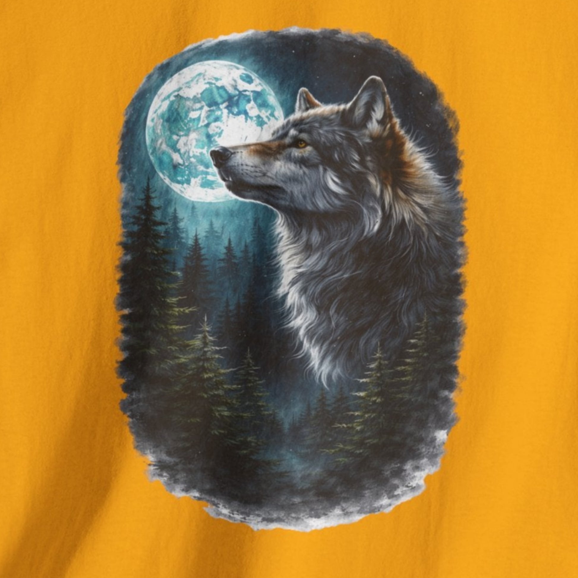 classic moon and wolf t shirt