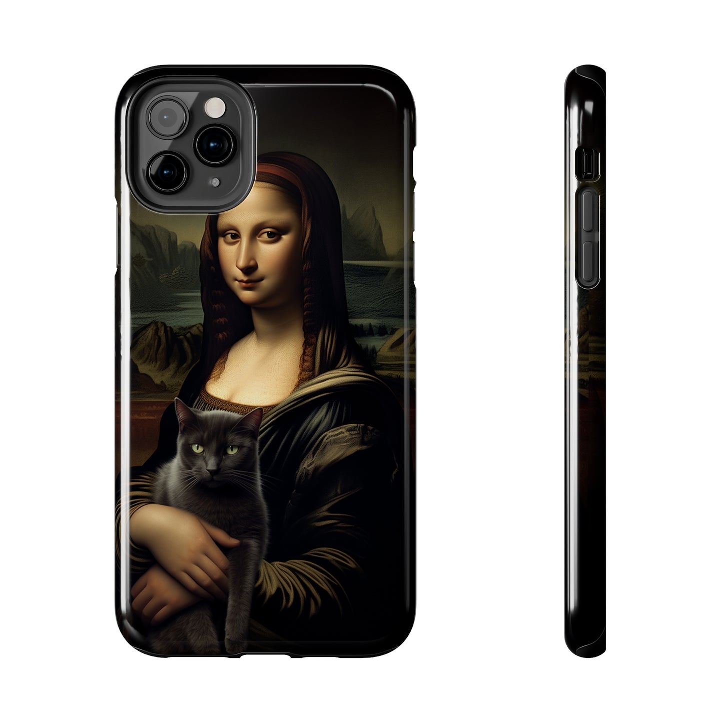 Mona Lisa with Cat iPhone Case | Art Phone Cases