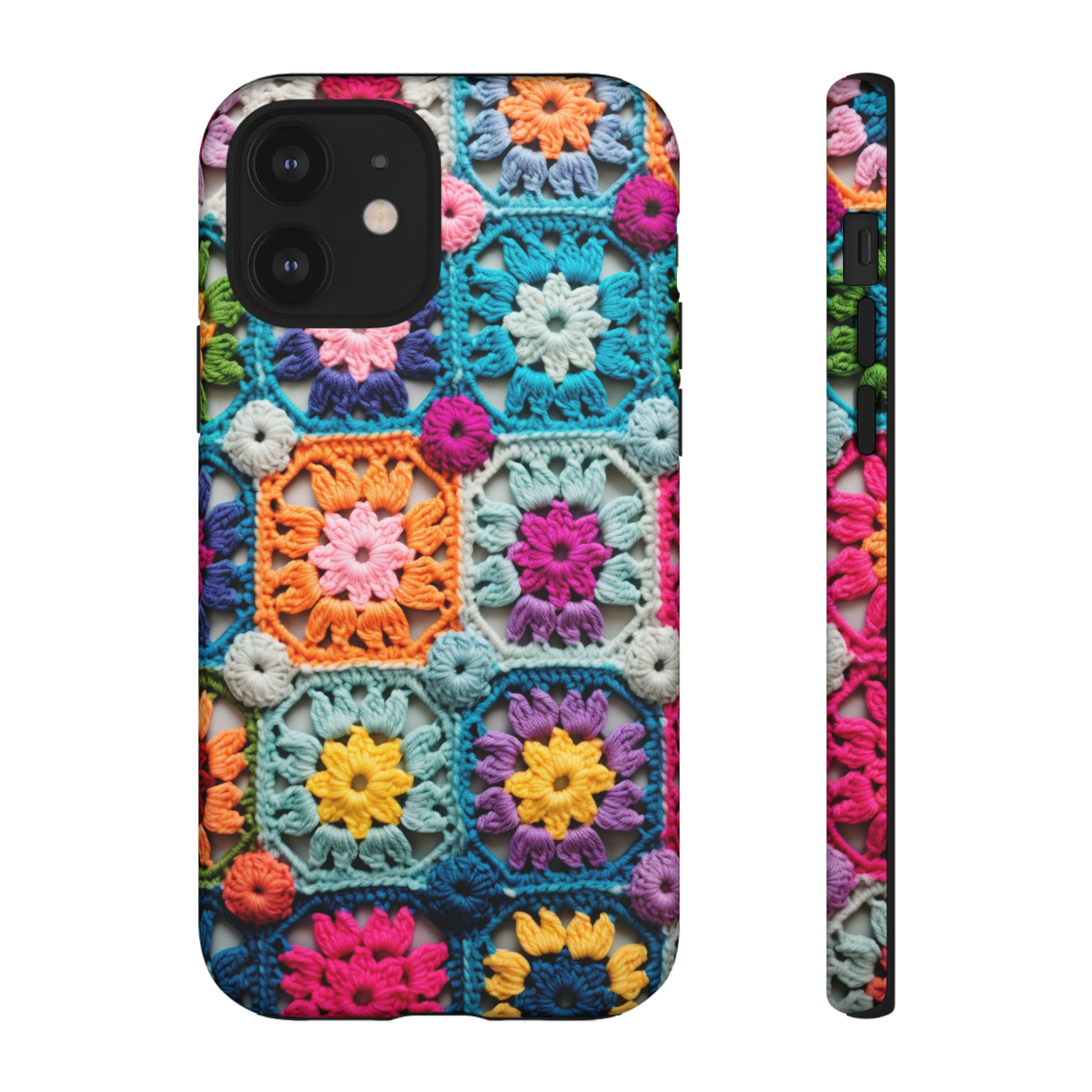 Vintage Crochet Blanket Look Phone Case Fun Knit Vibe