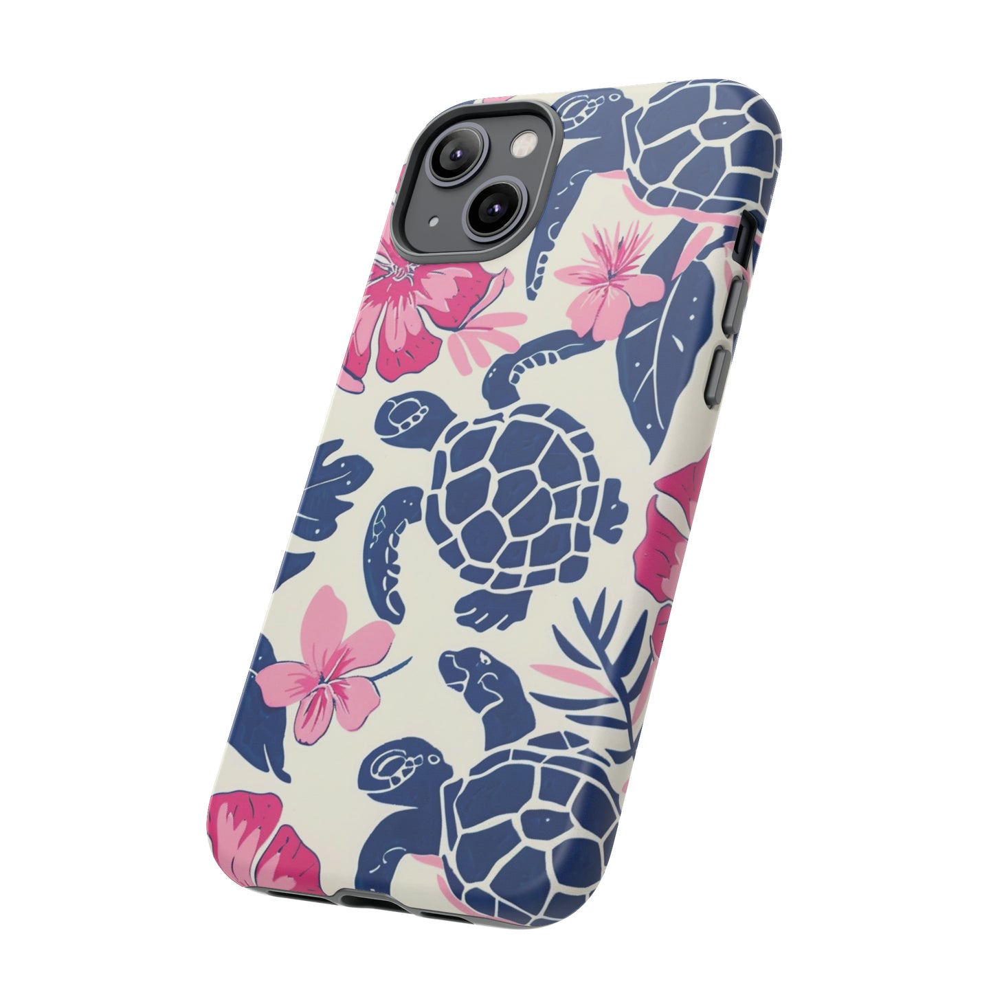 Undersea Floral Blue Sea Turtle Phone Case