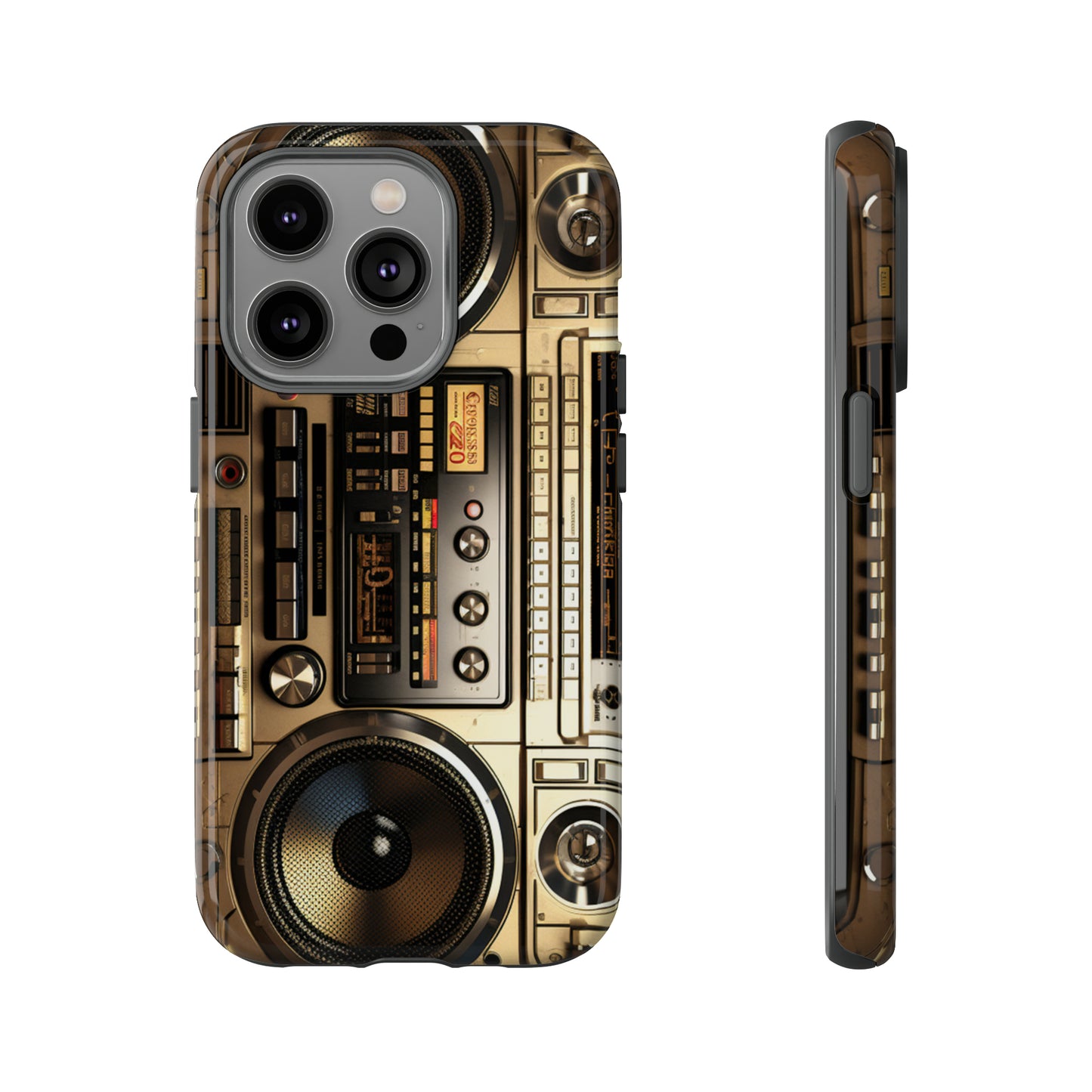 Urban Beats: Boombox Hip Hop Music Pixel Phone Case | Retro Rhythms for iPhone 15 Models