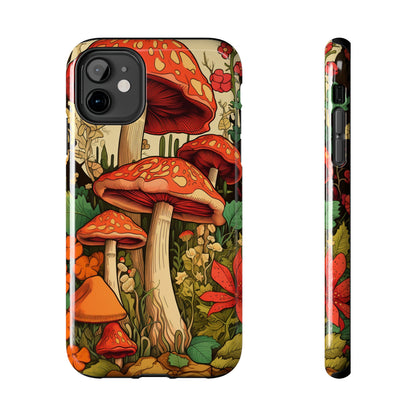 Psychedelic Retro Mushrooms: Dive Deep into Nostalgic Vibes | iPhone Case