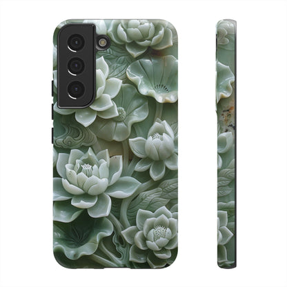 Green Jade Lotus Floral Art Phone Case